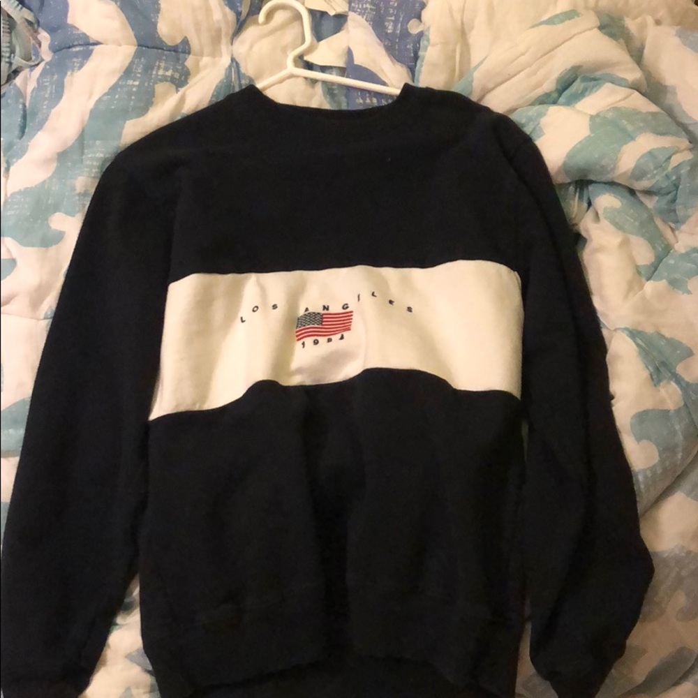 oversized navy “los angels 1984” crewneck